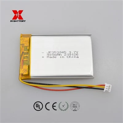 แบตเตอรี่ลิเธียมโพลิเมอร์แบบชาร์จไฟได้ JP353045 แบตเตอรี่ Lipo 3.7V 380mAh สำหรับอุปกรณ์พกพา